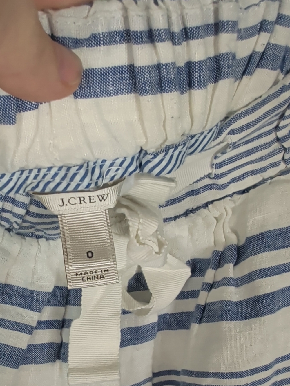 J. Crew White and Blue Striped Drawstring Shorts - Picture 4 of 9